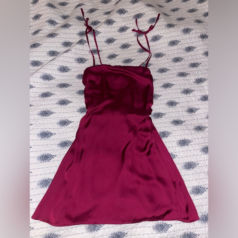 Pink silk mini dress
